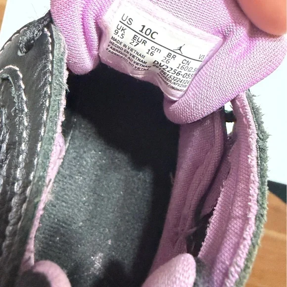 Kids Black and Purple High-Top Sneakers - Picture 12 of 12